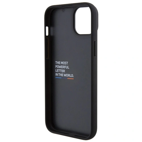 Kup BMW Apple Husă BMHCP15M22PTDK iPhone 15 Plus / 14 Plus Ștampilă din piele Tricolor negru/negru - BMW519 - {ean13} - Sklep Home Screen