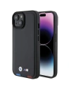 BMW Apple Carcasă BMHCP15S22PTDK iPhone 15 din piele Ștampilă Tricolor negru/negru