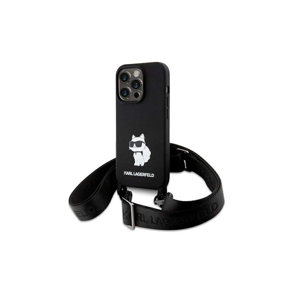 Etui Karl Lagerfeld KLHCP15LSCBSCNK Apple iPhone 15 Pro hardcase Crossbody Silicone Choupette czarny/black