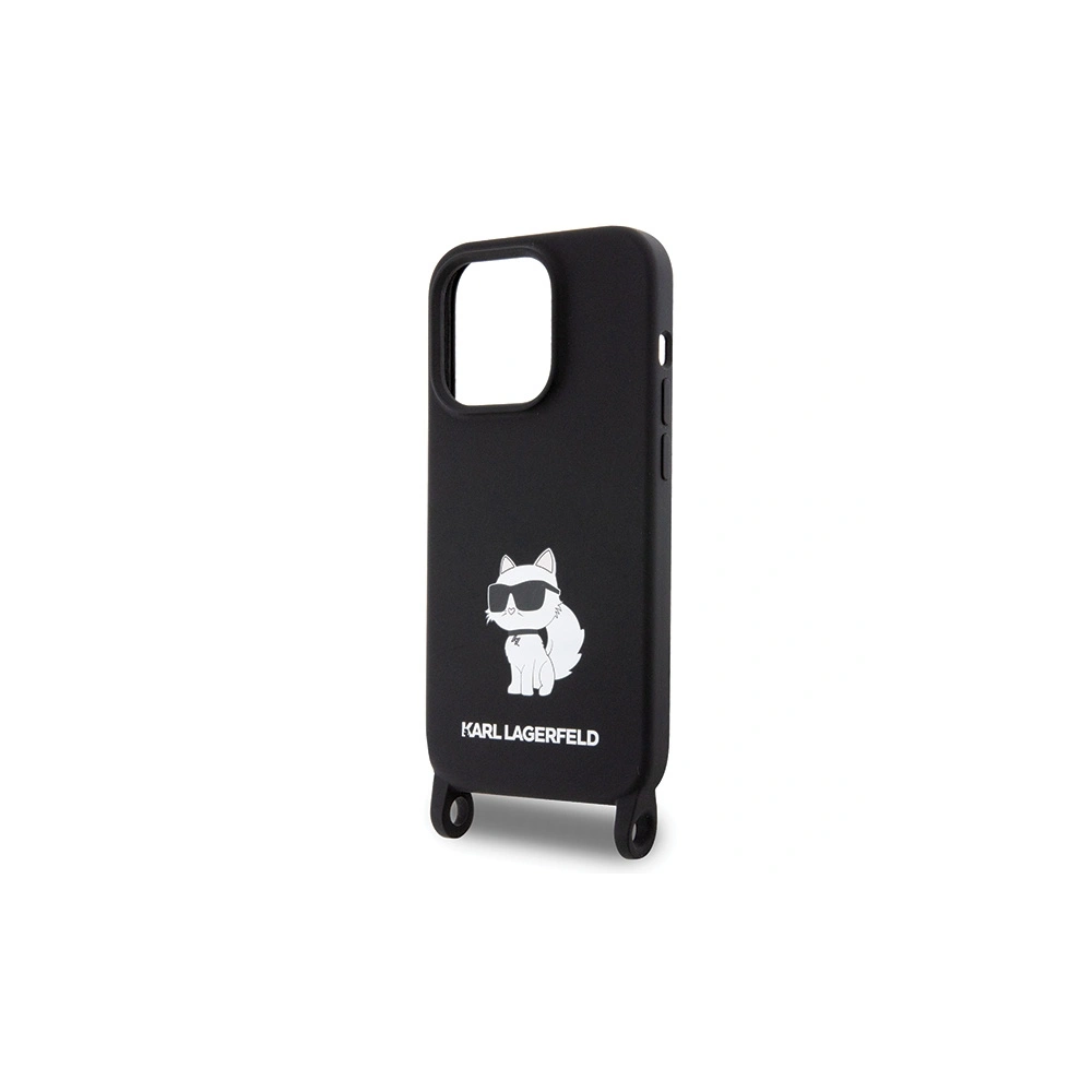 Etui Karl Lagerfeld KLHCP15LSCBSCNK Apple iPhone 15 Pro hardcase Crossbody Silicone Choupette czarny/black