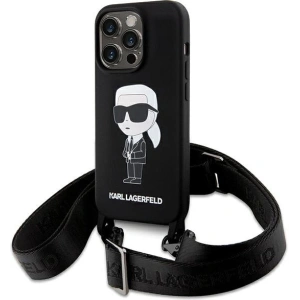 Etui Karl Lagerfeld KLHCP15LSCBSKNK Apple iPhone 15 Pro hardcase Crossbody Silicone Ikonik czarny/black
