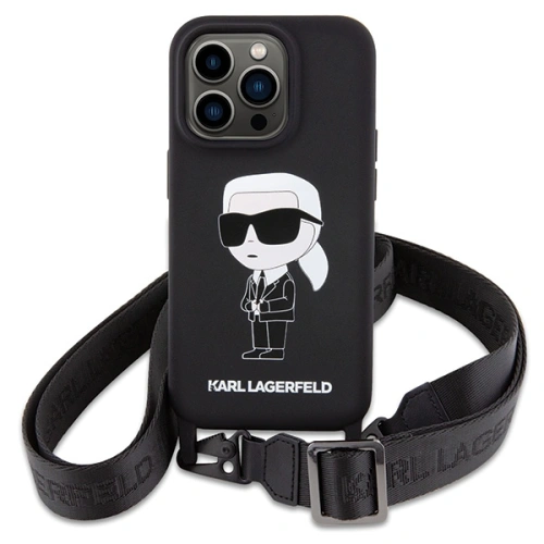 Kup Etui Karl Lagerfeld KLHCP15LSCBSKNK Apple iPhone 15 Pro hardcase Crossbody Silicone Ikonik černý/black - KLD1737 - {ean13} - Sklep Home Screen