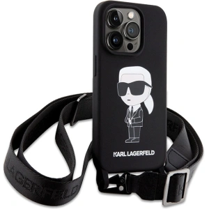 Etui Karl Lagerfeld KLHCP15LSCBSKNK Apple iPhone 15 Pro hardcase Crossbody Silicone Ikonik czarny/black