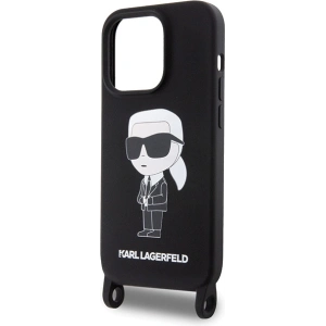 Etui Karl Lagerfeld KLHCP15LSCBSKNK Apple iPhone 15 Pro hardcase Crossbody Silicone Ikonik czarny/black