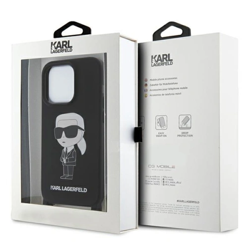 Kup Etui Karl Lagerfeld KLHCP15LSCBSKNK Apple iPhone 15 Pro hardcase Crossbody Silicone Ikonik černý/black - KLD1737 - {ean13} - Sklep Home Screen