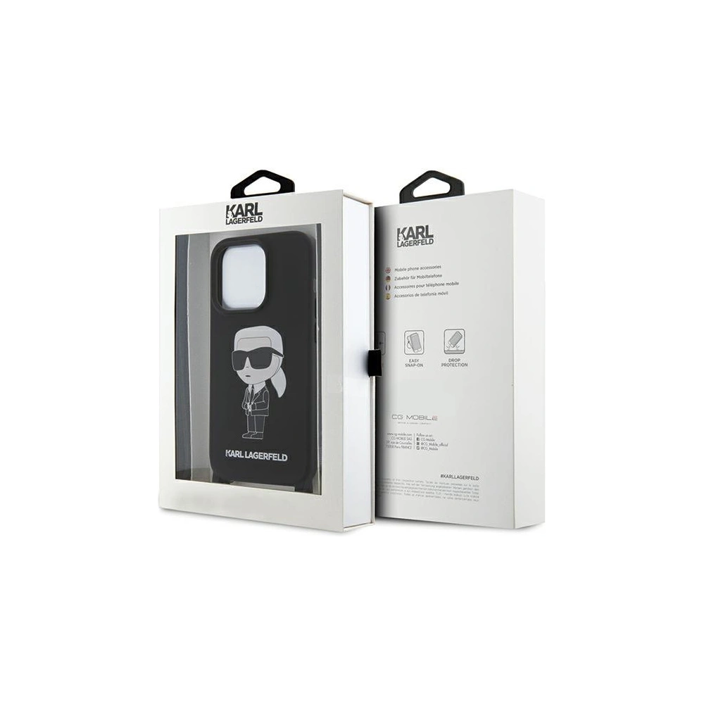 Etui Karl Lagerfeld KLHCP15LSCBSKNK Apple iPhone 15 Pro hardcase Crossbody Silicone Ikonik czarny/black
