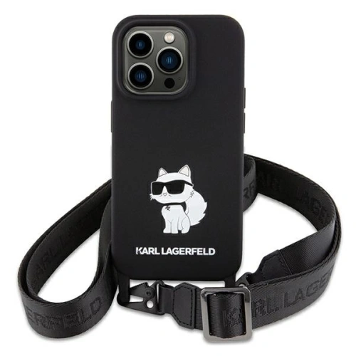 Kup Karl Lagerfeld Apple Caz KLHCP15SSCBSCNK iPhone 15 hardcase Crossbody Silicone Choupette negru / negru - KLD1738 - {ean13} - Sklep Home Screen