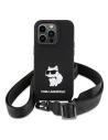 Case Karl Lagerfeld KLHCP15SSCBSCNK Apple iPhone 15 Hardcase Crossbody Silikon Choupette schwarz/black