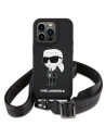 Kup Case Karl Lagerfeld KLHCP15SSCBSKNK Apple iPhone 15 Hardcase Crossbody Silikon Ikonik schwarz/black - KLD1739 - {ean13} - Sklep Home Screen