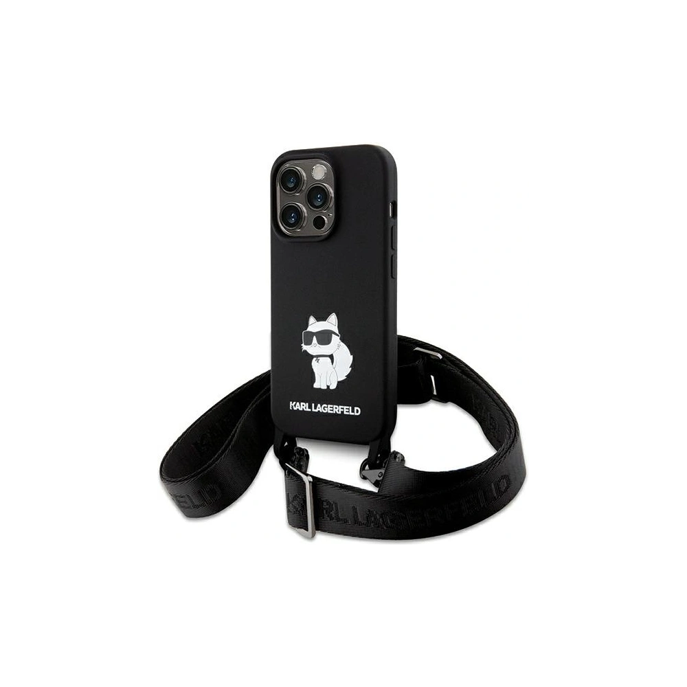 Etui Karl Lagerfeld KLHCP15XSCBSCNK Apple iPhone 15 Pro Max hardcase Crossbody Silicone Choupette czarny/black