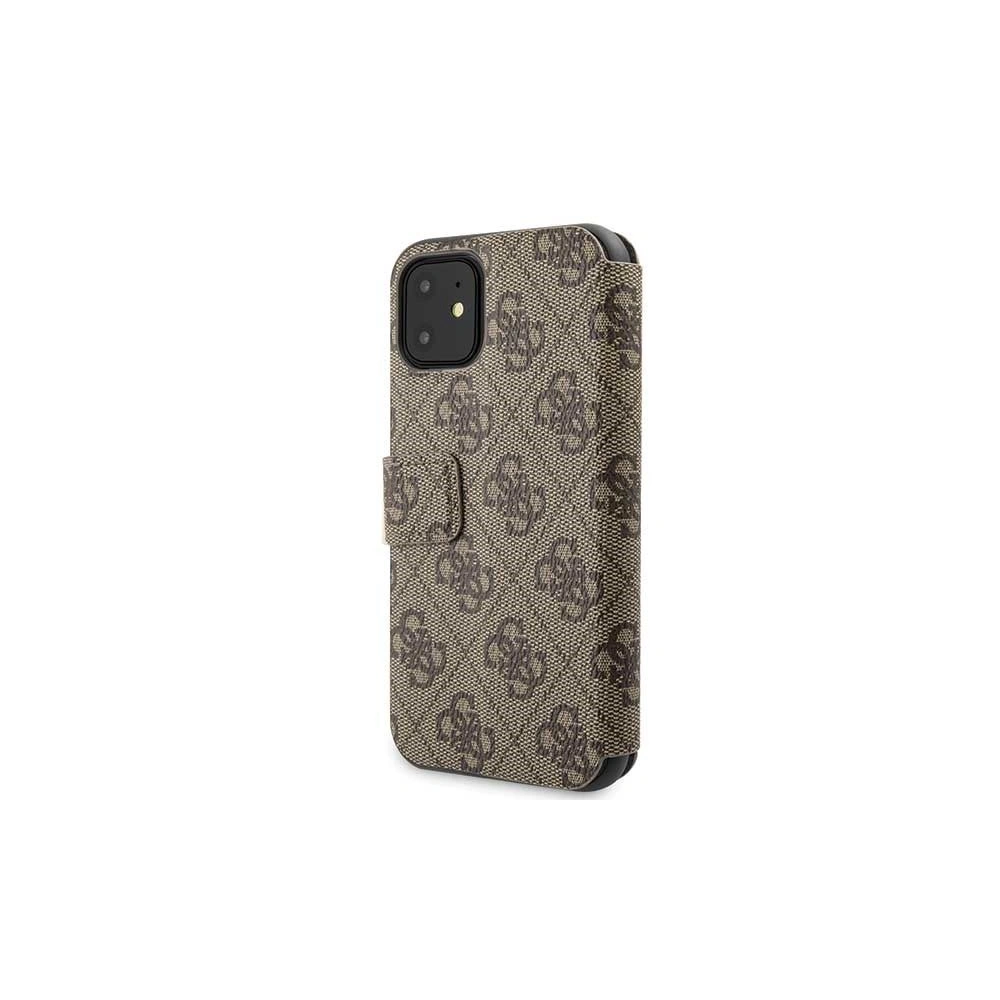 Etui Guess GUFLBKSN614GB Apple iPhone 11 brown/brązowy book 4G