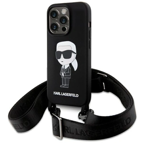 Kup Etui Karl Lagerfeld KLHCP15XSCBSKNK Apple iPhone 15 Pro Max hardcase Crossbody Silicone Ikonik černý/black - KLD1741 - {ean13} - Sklep Home Screen