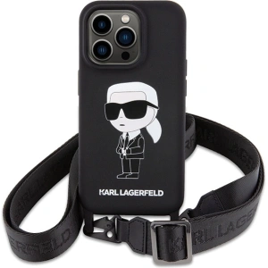 Buy Karl Lagerfeld KLHCP15XSCBSKNK Apple iPhone 15 Pro Max hardcase Crossbody Silicone Ikonik black - KLD1741 - {ean13} - Home Screen Store Europe