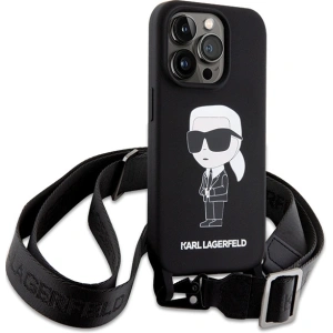 Kup Etui Karl Lagerfeld KLHCP15XSCBSKNK Apple iPhone 15 Pro Max hardcase Crossbody Silicone Ikonik czarny/black - KLD1741 - {ean13} - Sklep Home Screen