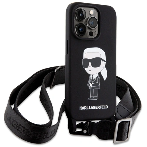 Kup Etui Karl Lagerfeld KLHCP15XSCBSKNK Apple iPhone 15 Pro Max hardcase Crossbody Silicone Ikonik černý/black - KLD1741 - {ean13} - Sklep Home Screen