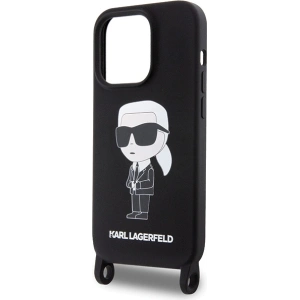 Buy Karl Lagerfeld KLHCP15XSCBSKNK Apple iPhone 15 Pro Max hardcase Crossbody Silicone Ikonik black - KLD1741 - {ean13} - Home Screen Store Europe