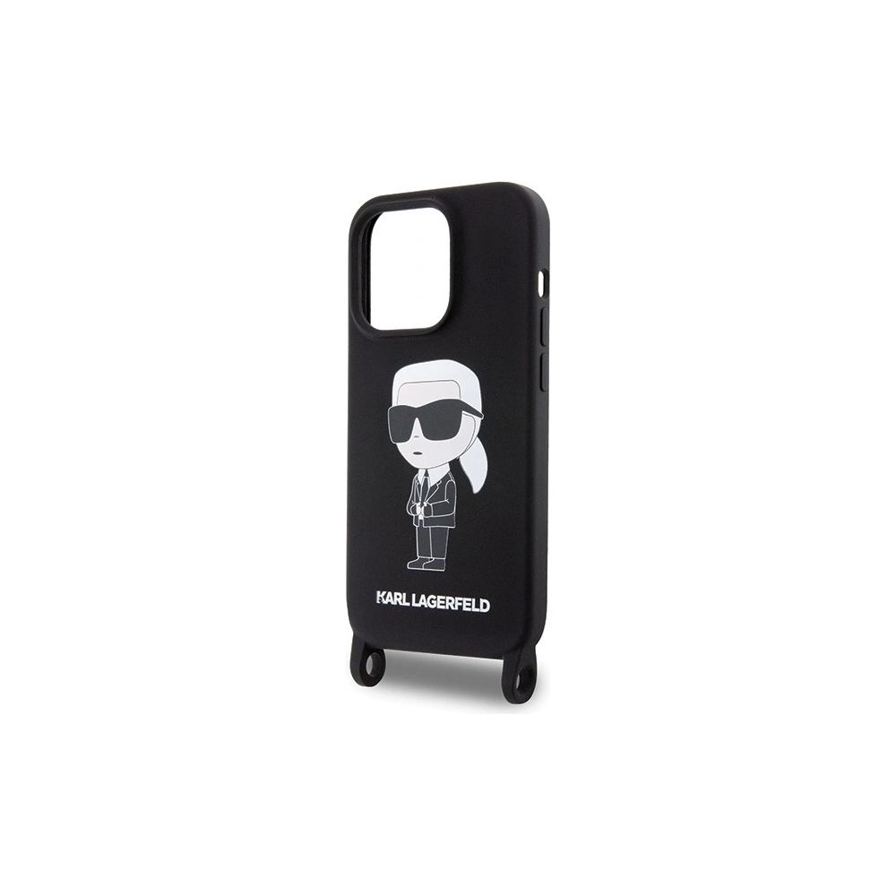 Etui Karl Lagerfeld KLHCP15XSCBSKNK Apple iPhone 15 Pro Max hardcase Crossbody Silicone Ikonik czarny/black