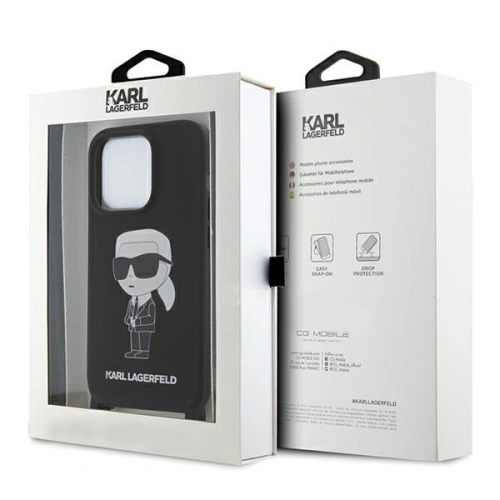 Kup Etui Karl Lagerfeld KLHCP15XSCBSKNK Apple iPhone 15 Pro Max hardcase Crossbody Silicone Ikonik černý/black - KLD1741 - {ean13} - Sklep Home Screen