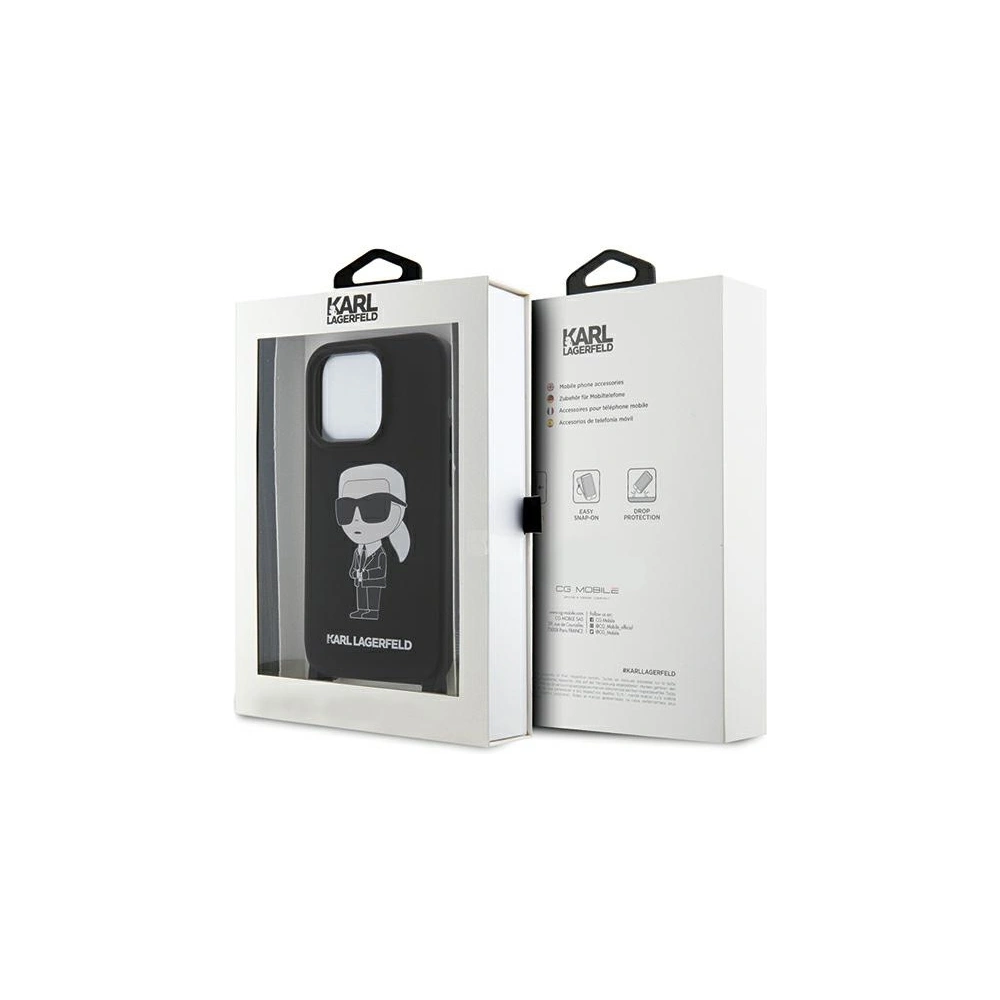 Etui Karl Lagerfeld KLHCP15XSCBSKNK Apple iPhone 15 Pro Max hardcase Crossbody Silicone Ikonik czarny/black