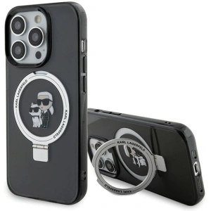 Etui Karl Lagerfeld KLHMP15LHMRSKCK Apple iPhone 15 Pro hardcase Ring Stand Karl&Choupettte MagSafe czarny/black