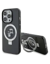 Etui Karl Lagerfeld KLHMP15LHMRSKCK Apple iPhone 15 Pro kemény tok Ring Stand Karl&Choupettte MagSafe fekete/black