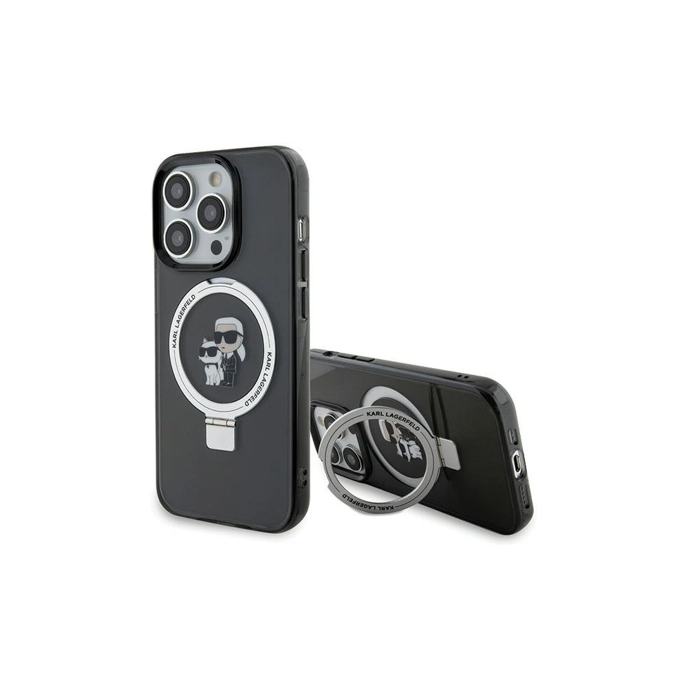 Etui Karl Lagerfeld KLHMP15LHMRSKCK Apple iPhone 15 Pro hardcase Ring Stand Karl&Choupettte MagSafe czarny/black