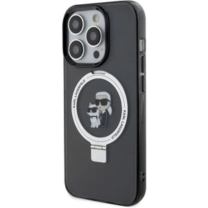 Etui Karl Lagerfeld KLHMP15LHMRSKCK Apple iPhone 15 Pro hardcase Ring Stand Karl&Choupettte MagSafe czarny/black