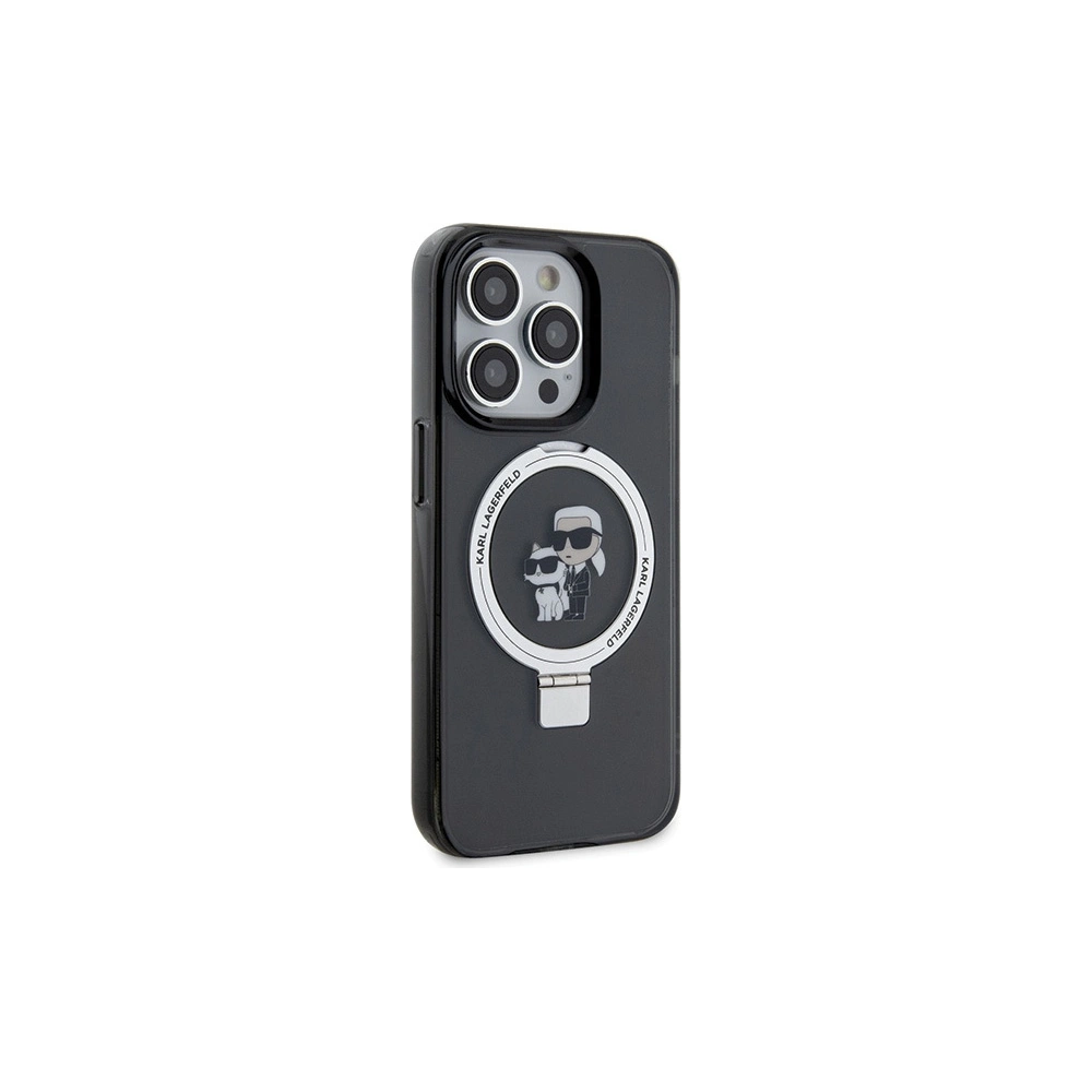 Etui Karl Lagerfeld KLHMP15LHMRSKCK Apple iPhone 15 Pro hardcase Ring Stand Karl&Choupettte MagSafe czarny/black