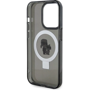 Etui Karl Lagerfeld KLHMP15LHMRSKCK Apple iPhone 15 Pro hardcase Ring Stand Karl&Choupettte MagSafe czarny/black