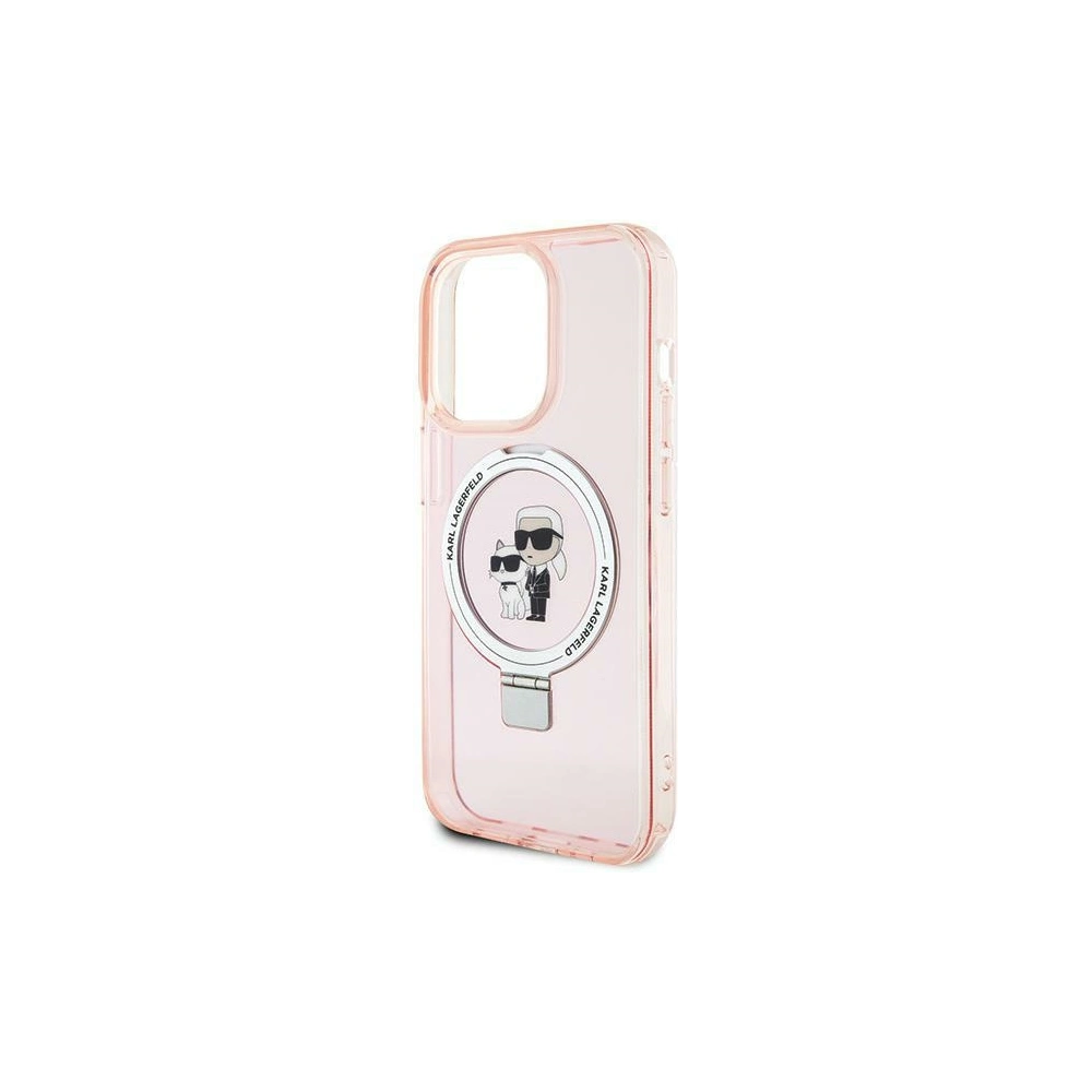Etui Karl Lagerfeld KLHMP15LHMRSKCP Apple iPhone 15 Pro hardcase Ring Stand Karl&Choupettte MagSafe różowy/pink