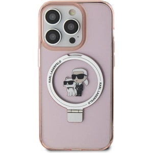 Etui Karl Lagerfeld KLHMP15LHMRSKCP Apple iPhone 15 Pro hardcase Ring Stand Karl&Choupettte MagSafe różowy/pink