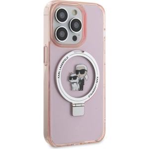 Etui Karl Lagerfeld KLHMP15LHMRSKCP Apple iPhone 15 Pro hardcase Ring Stand Karl&Choupettte MagSafe różowy/pink