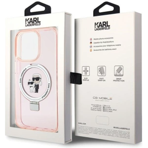 Etui Karl Lagerfeld KLHMP15LHMRSKCP Apple iPhone 15 Pro hardcase Ring Stand Karl&Choupettte MagSafe różowy/pink