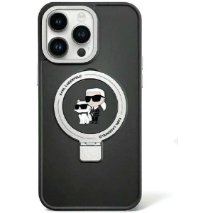 Etui Karl Lagerfeld KLHMP15SHMRSKCK Apple iPhone 15 hardcase Ring Stand Karl&Choupettte MagSafe czarny/black