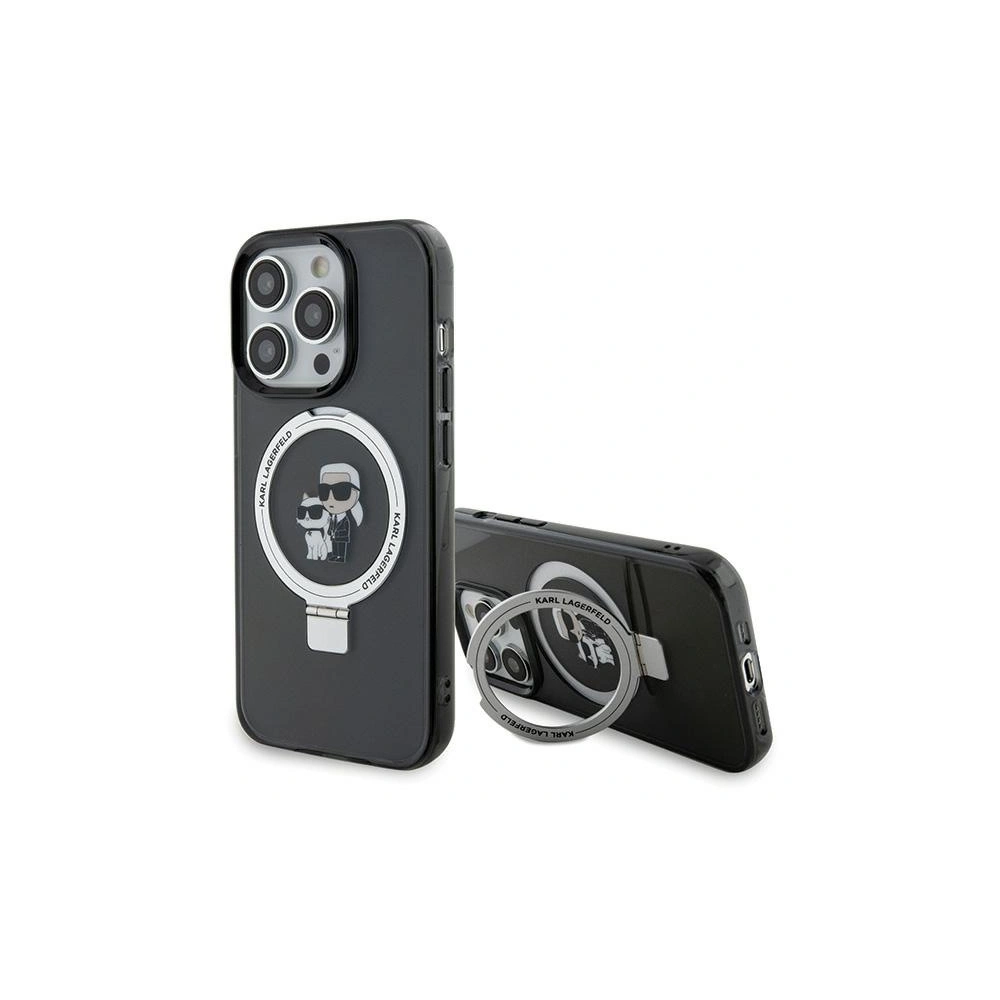 Etui Karl Lagerfeld KLHMP15XHMRSKCK Apple iPhone 15 Pro Max hardcase Ring Stand Karl&Choupettte MagSafe czarny/black