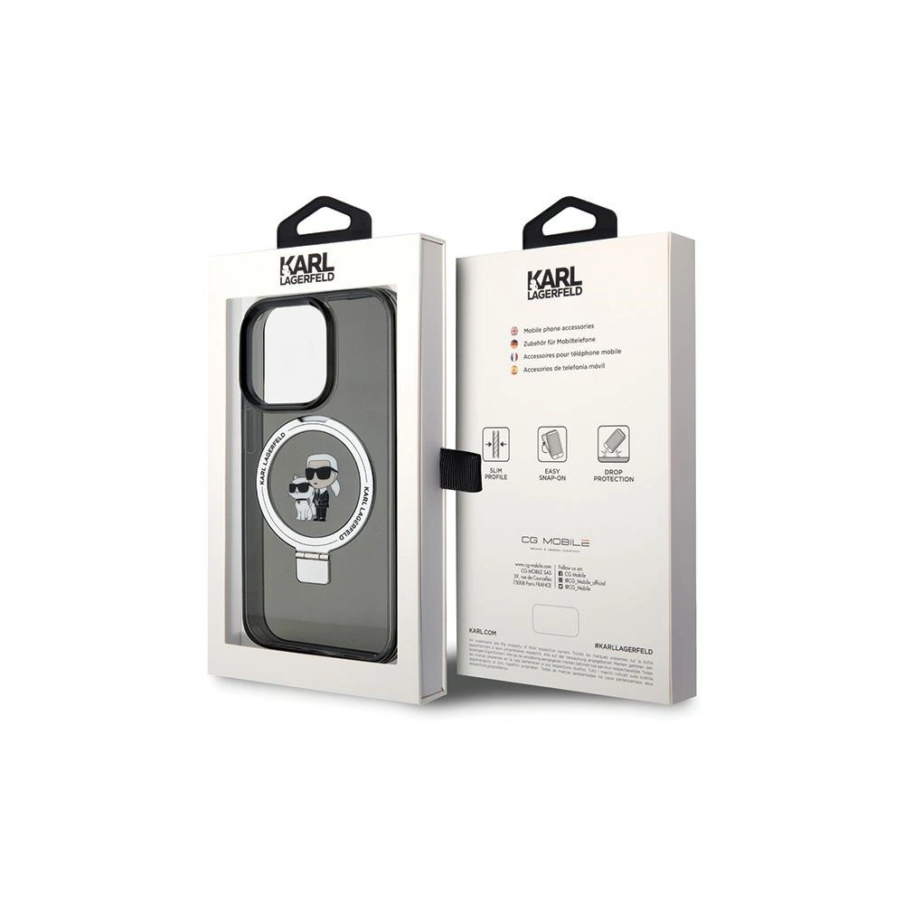Etui Karl Lagerfeld KLHMP15XHMRSKCK Apple iPhone 15 Pro Max hardcase Ring Stand Karl&Choupettte MagSafe czarny/black