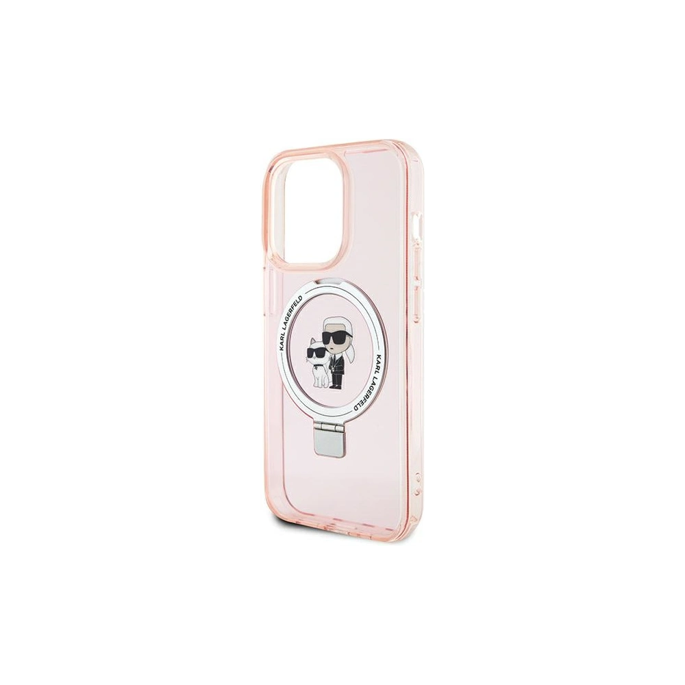 Etui Karl Lagerfeld KLHMP15XHMRSKCP Apple iPhone 15 Pro Max hardcase Ring Stand Karl&Choupettte MagSafe różowy/pink