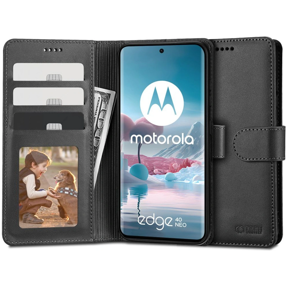 Etui Tech-protect Wallet Motorola Edge 40 Neo Black
