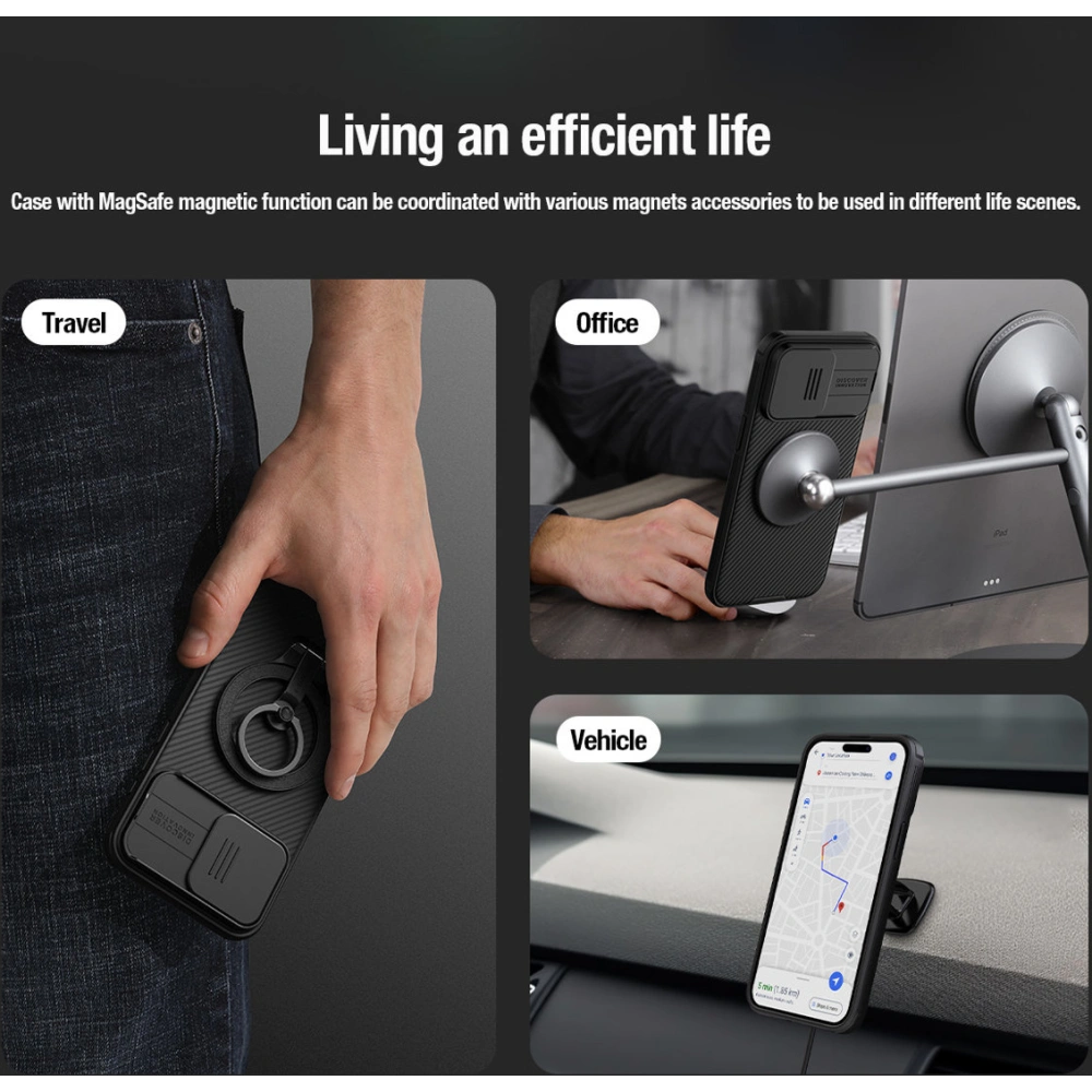 Etui Nillkin CamShield Pro Magnetic Case Apple iPhone 15 Pro niebieskie