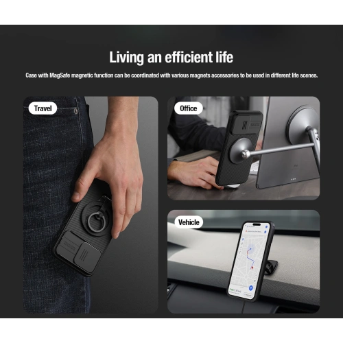 Kup Etui Nillkin CamShield Pro Magnetic Case Apple iPhone 15 Pro Max czarne - NLK1261 - {ean13} - Sklep Home Screen