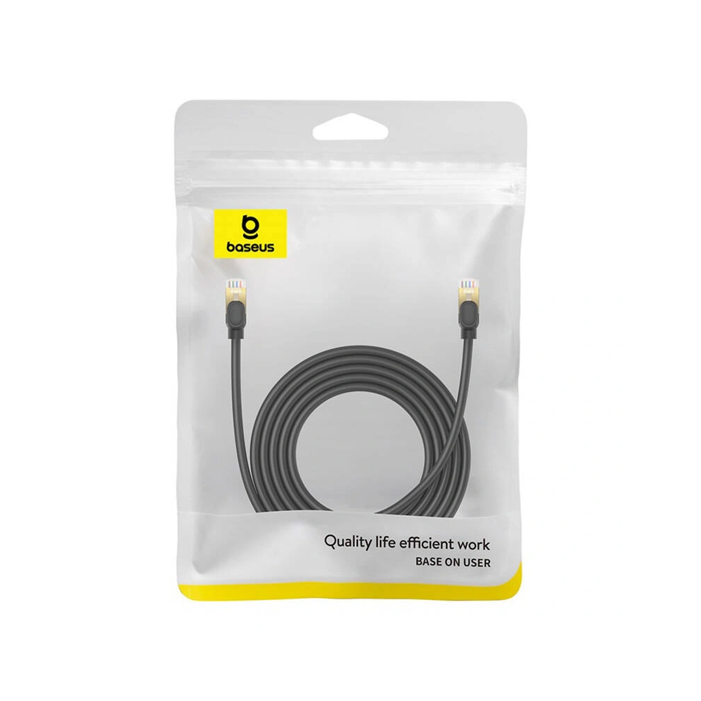 Kabel sieciowy Baseus kat. 8 Ethernet RJ45, 40Gbps, 3m (czarny)