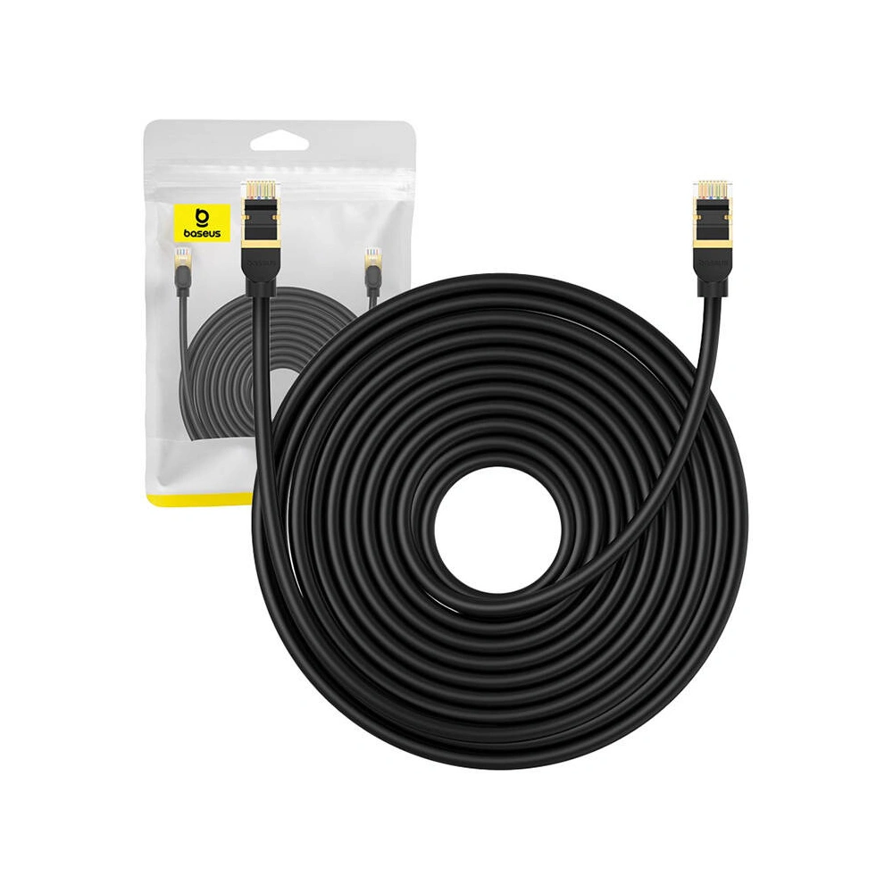 Kabel sieciowy Baseus kat. 8 Ethernet RJ45, 40Gbps, 15m (czarny)
