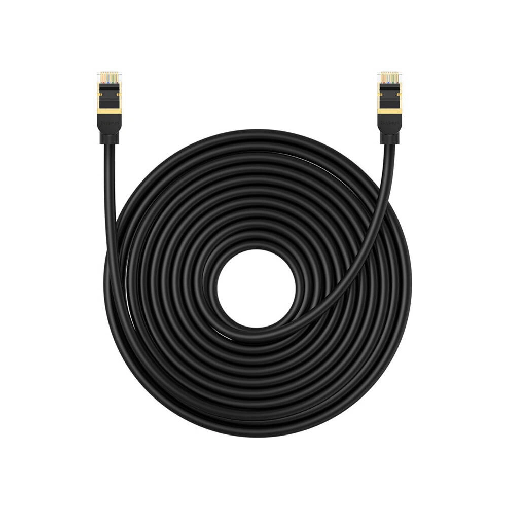 Kabel sieciowy Baseus kat. 8 Ethernet RJ45, 40Gbps, 15m (czarny)