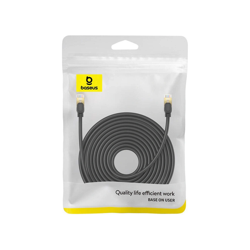 Kabel sieciowy Baseus kat. 8 Ethernet RJ45, 40Gbps, 15m (czarny)