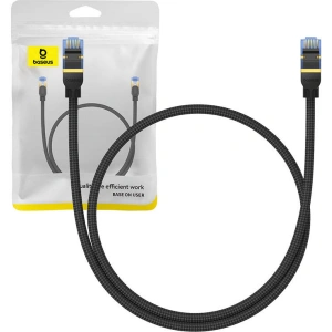 Kup Kabel sieciowy Baseus w oplocie kat. 7 Ethernet RJ45, 10Gbps, 0,5m (czarny) - BSU4686 - {ean13} - Sklep Home Screen