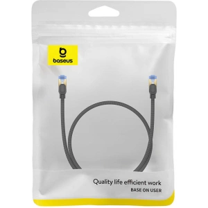 Kup Kabel sieciowy Baseus w oplocie kat. 7 Ethernet RJ45, 10Gbps, 0,5m (czarny) - BSU4686 - {ean13} - Sklep Home Screen