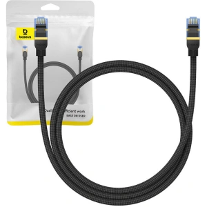 Kup Kabel síťový Baseus v opletu kat. 7 Ethernet RJ45, 10Gbps, 1m (černý) - BSU4687 - {ean13} - Sklep Home Screen