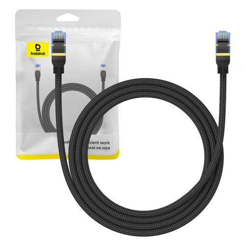 Kup Hálózati kábel Baseus 7. kategóriás Ethernet RJ45, 10Gbps, 1,5m (fekete) - BSU4688 - {ean13} - Sklep Home Screen