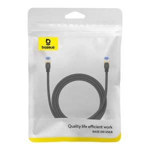 Baseus braided cat 7 Ethernet RJ45, 10Gbps, 1.5m network cable (black)