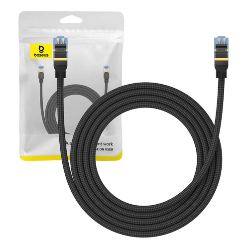 Kup Kabel síťový Baseus v opletu kat. 7 Ethernet RJ45, 10Gbps, 2m (černý) - BSU4689 - {ean13} - Sklep Home Screen
